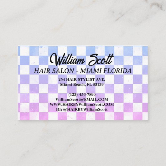 グラデーションジオメトリック美容師名刺 名刺 (裏面)