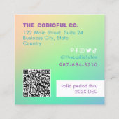 グラデーションスクエア割引カード ロイヤリティカード (裏面)