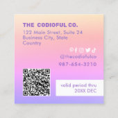 グラデーションスクエア割引カード ロイヤリティカード (裏面)