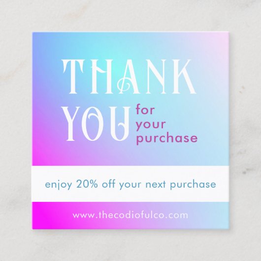 グラデーションスクエア割引カード ロイヤリティカード (正面)