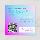 グラデーションスクエア割引カード ロイヤリティカード (裏面)