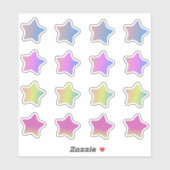グラデーションスターカラフルセットステッカー シール (シート)