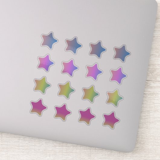 グラデーションスターカラフルセットステッカー シール (詳細)