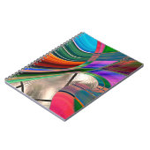 グラデーションストライプの曲線とメタリックの光沢の上… ノートブック (左側)
