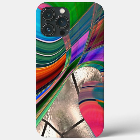 グラデーションストライプの曲線とメタリックの光沢の上… Case-Mate iPhoneケース (裏面)