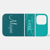 グラデーションターコイズの女性用の電話ケース Case-Mate iPhoneケース (裏面 (横))