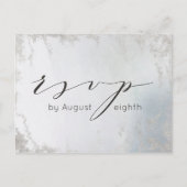 グラデーションダスティブルーフロス結婚トの食事の選択RSVP ポストカード (正面)