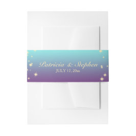 グラデーションティール（緑がかった色）とパープル結婚ズ 招待状ベリーバンド