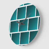 グラデーションティール(緑がかった色)の正方形 ラージ壁時計 (傾斜)