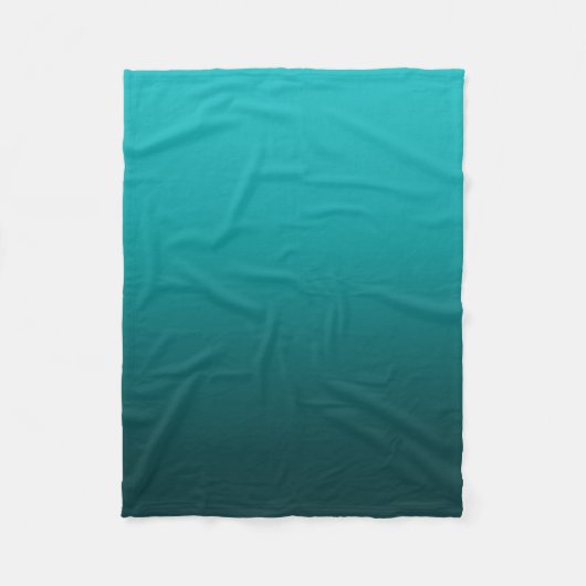 グラデーションティール（緑がかった色）は|の衰退します フリースブランケット (正面)