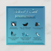 グラデーションティール(緑がかった色)エレガントブルーダイヤモンドジュエリー気に スクエア名刺 (正面)