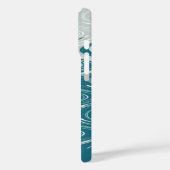 グラデーションティール(緑がかった色)青抽象芸術波パーソナライズされた Case-Mate iPhoneケース (裏面 / 左)