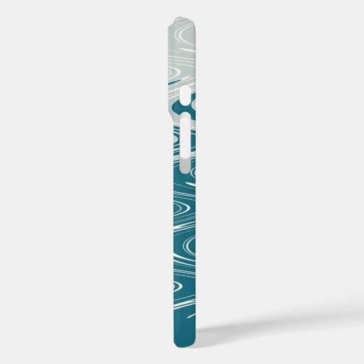 グラデーションティール（緑がかった色）青抽象芸術波パーソナライズされた Case-Mate iPhoneケース (裏面 / 左)