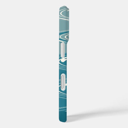 グラデーションティール（緑がかった色）青抽象芸術波パーソナライズされた Case-Mate iPhoneケース (裏面 / 右)