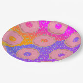 グラデーションネオンと振りかけのドーナツパーティー ペーパープレート (アングル)