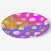 グラデーションネオン水色フロストドーナツ ペーパープレート (アングル)