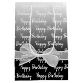 グラデーションハッピーバースデー（白い弓） ミディアムペーパーバッグ (裏面)