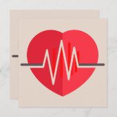 グラデーションハートビート 招待状 (正面/裏面)