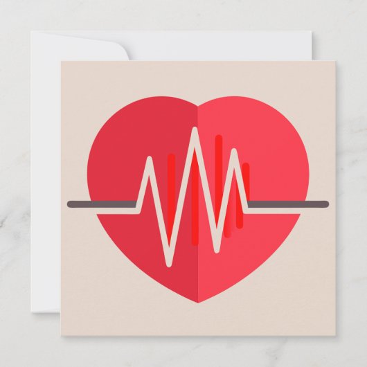 グラデーションハートビート 招待状 (正面)