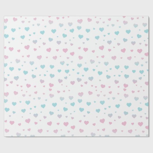 グラデーションハートヴェレンタインの日のラッピング紙 ラッピングペーパー (フラット)