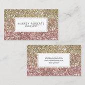 グラデーションバラピンク金ゴールドグリッターガーリー名刺 名刺 (正面/裏面)
