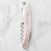 グラデーションバラ金ゴールドスタイリッシュモノグラムグリッター ソムリエナイフ (正面)