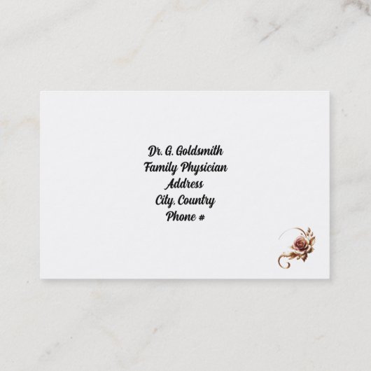 グラデーションバラ金ゴールド医療アポイントメントカード 予約カード (裏面)