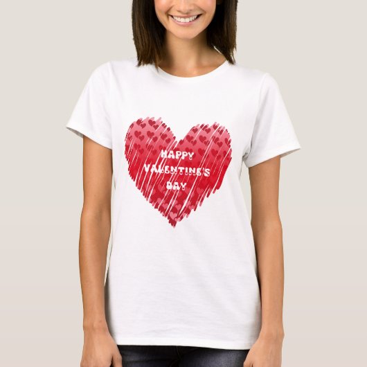 グラデーションバレンタインハート Tシャツ (正面)