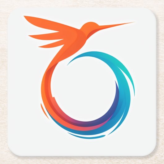 グラデーションバーストコースター スクエアペーパーコースター (正面)