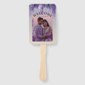 グラデーションパープルフローラフォト結婚式 プログラム ハンドファン (正面)