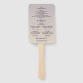 グラデーションパープルフローラフォト結婚式 プログラム ハンドファン (裏面)