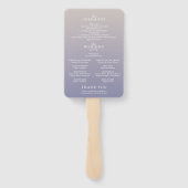 グラデーションパープルフローラフォト結婚式 プログラム ハンドファン (裏面)