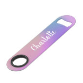 グラデーションパープルボホ水の色パーソナライズされた名 スピード栓抜き (正面アングル)