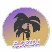 グラデーションパームツリーズパープルバケーション シール (正面)