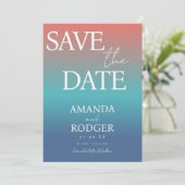 グラデーションビーチカラー Save the Date 招待状 (スタンド正面)