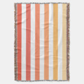 グラデーションビーチサンライズストライプオレンジ&イエローグロー スローブランケット (正面縦)