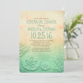 グラデーションビーチリハーサルディナー-ティール(緑がかった色)とドル 招待状 (スタンド正面)