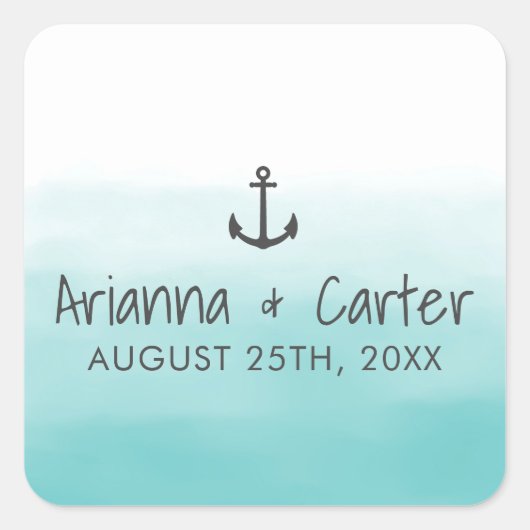 グラデーションビーチ先海いかりシール スクエアシール (正面)