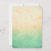 グラデーションビーチ結婚式招待状-赤面ティール（緑がかった色）の色 招待状 (裏面)