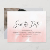 グラデーションピンエレガントク手書き結婚写真 (正面/裏面)