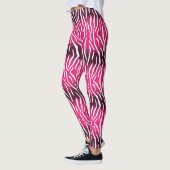 グラデーションピンクと白のトラのプリント レギンス (左)