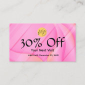 グラデーションピンクウェーブレストランQrコードメニューと 割引カード (正面)