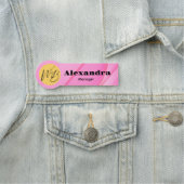 グラデーションピンクウェーブレモダンストラン従業員 名札 (インサイチュ)