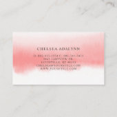 グラデーションピンクウォーター色ミニマルアポイントメントカード 予約カード (裏面)