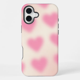 グラデーションピンクハート iPhone 16 PLUSケース