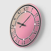 グラデーションピンクベージュぼやけソフトカラー赤面 ラージ壁時計 (傾斜)