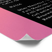 グラデーションピンク、オレンジ、ブラックのサロンポスター ポスター (角)