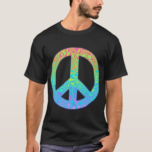 グラデーションピースシンボル Tシャツ (正面)