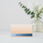 グラデーションピーチとブルーバナーカスタム文字 名刺 (スタンド正面)