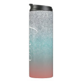 グラデーションフェイク名カラフルモノグラムの前 タンブラー (回転右)